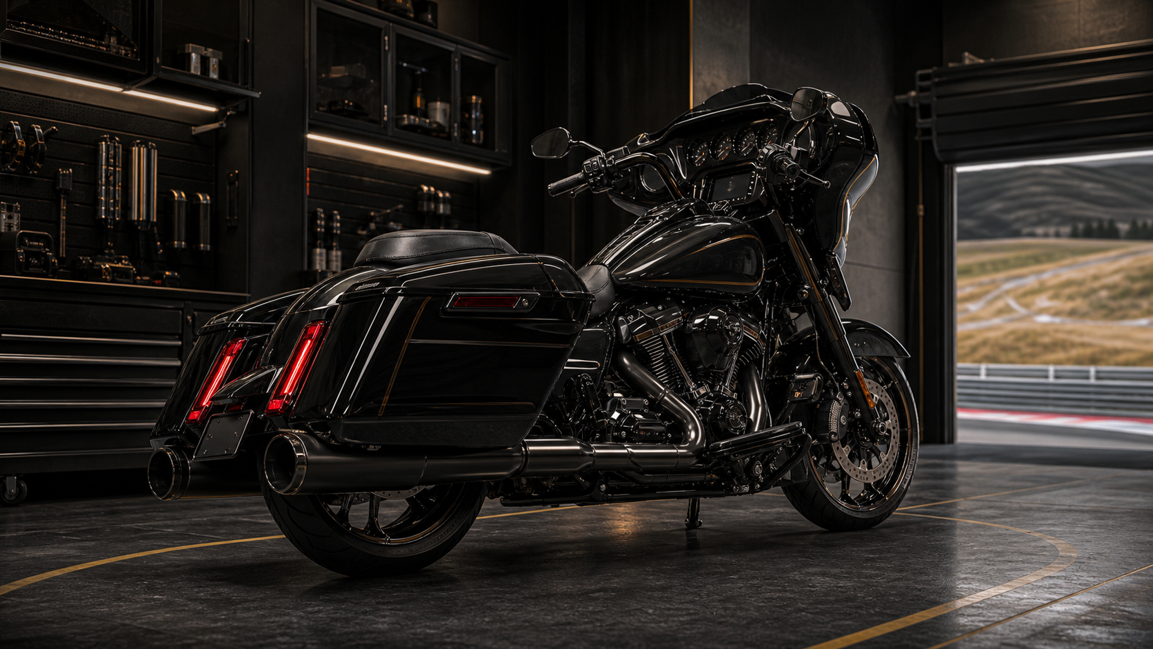 CVO Street Glide ST inspired performance bagger chassis and touring stability editorial image