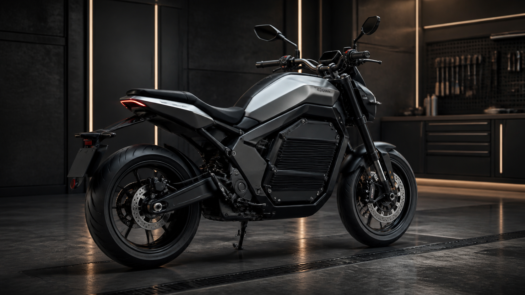 Honda WN7 inspired electric naked motorcycle torque character detail