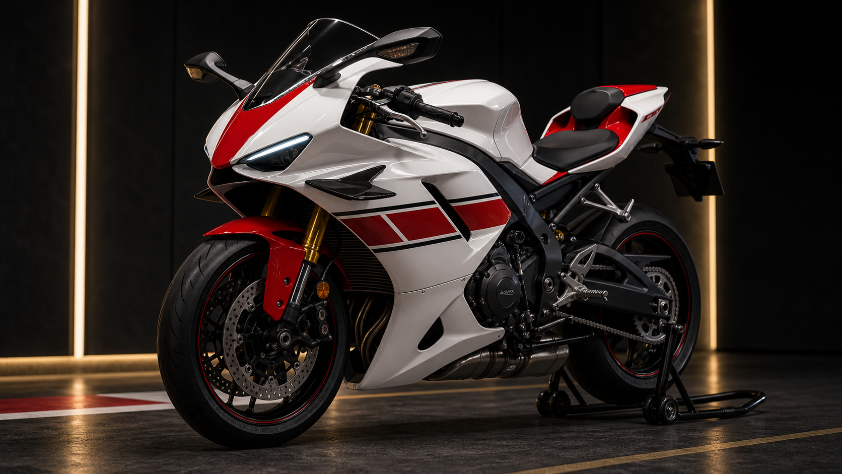 Yamaha R9 inspired supersport aero fairing and chassis editorial image