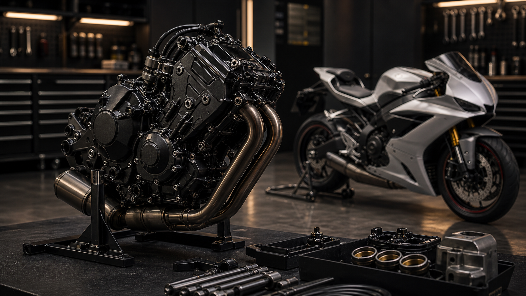 Yamaha R9 inspired CP3 three-cylinder engine editorial detail