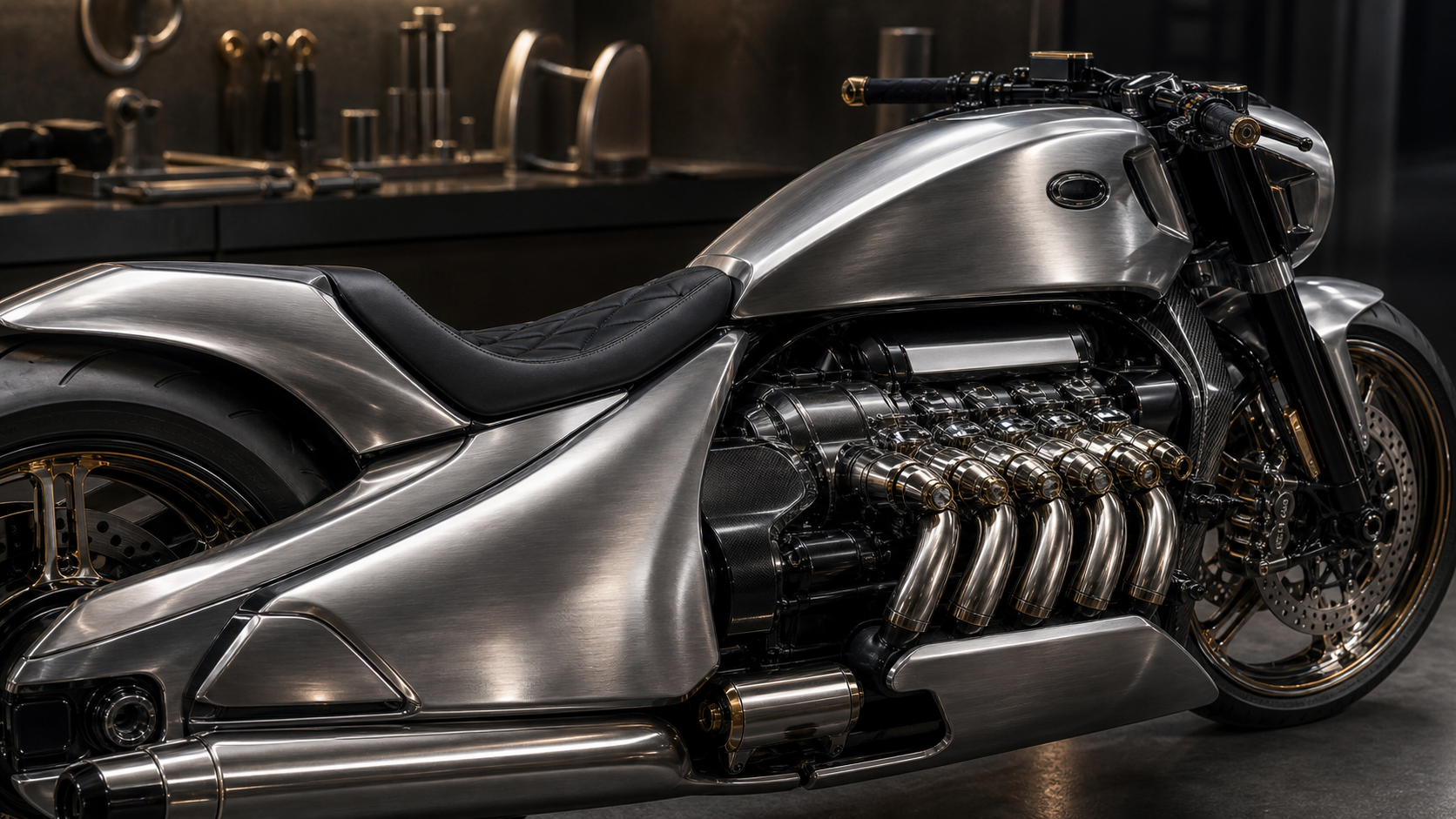 BMW Motorrad Vision K18 hand-formed aluminum bodywork editorial detail