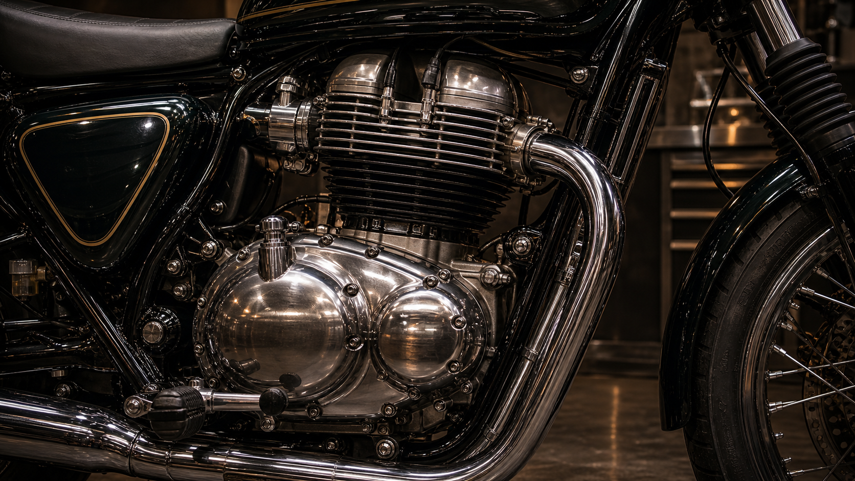 Royal Enfield Bullet 650 parallel-twin engine editorial detail