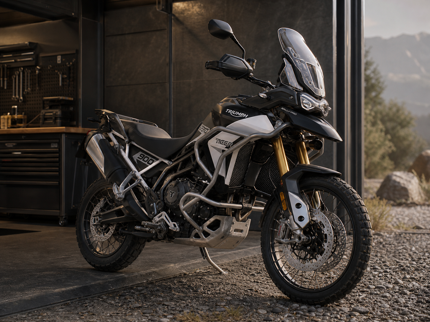 Triumph Tiger 900 Rally Pro ในฉาก Adventure Touring ที่เน้นสมดุลและการควบคุม