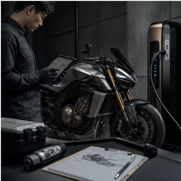 Generated hybrid motorcycle diagnostic tablet charging hardware and service documents