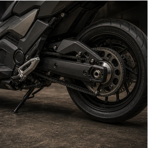 Generated premium scooter drivetrain brake and tire inspection detail