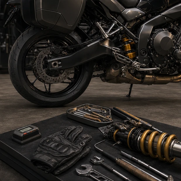 Generated sport touring suspension luggage tire and brake readiness inspection