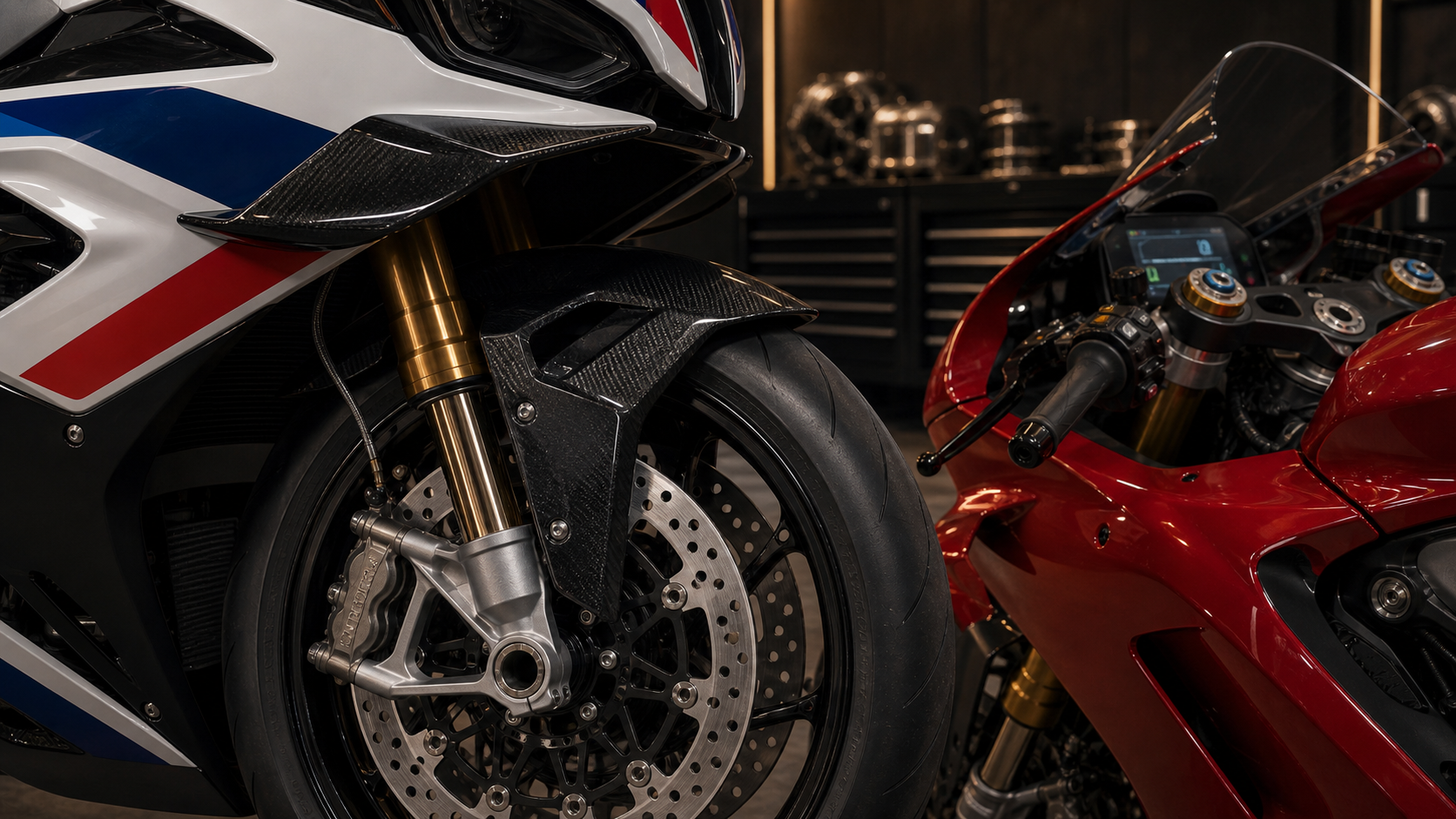 Yamaha R9 CP3 electronics and Honda CBR600RR inline-four cockpit detail for supersport comparison
