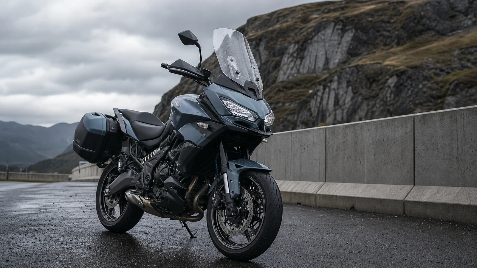 AI-generated Kawasaki Versys 650 sport-touring motorcycle road utility image